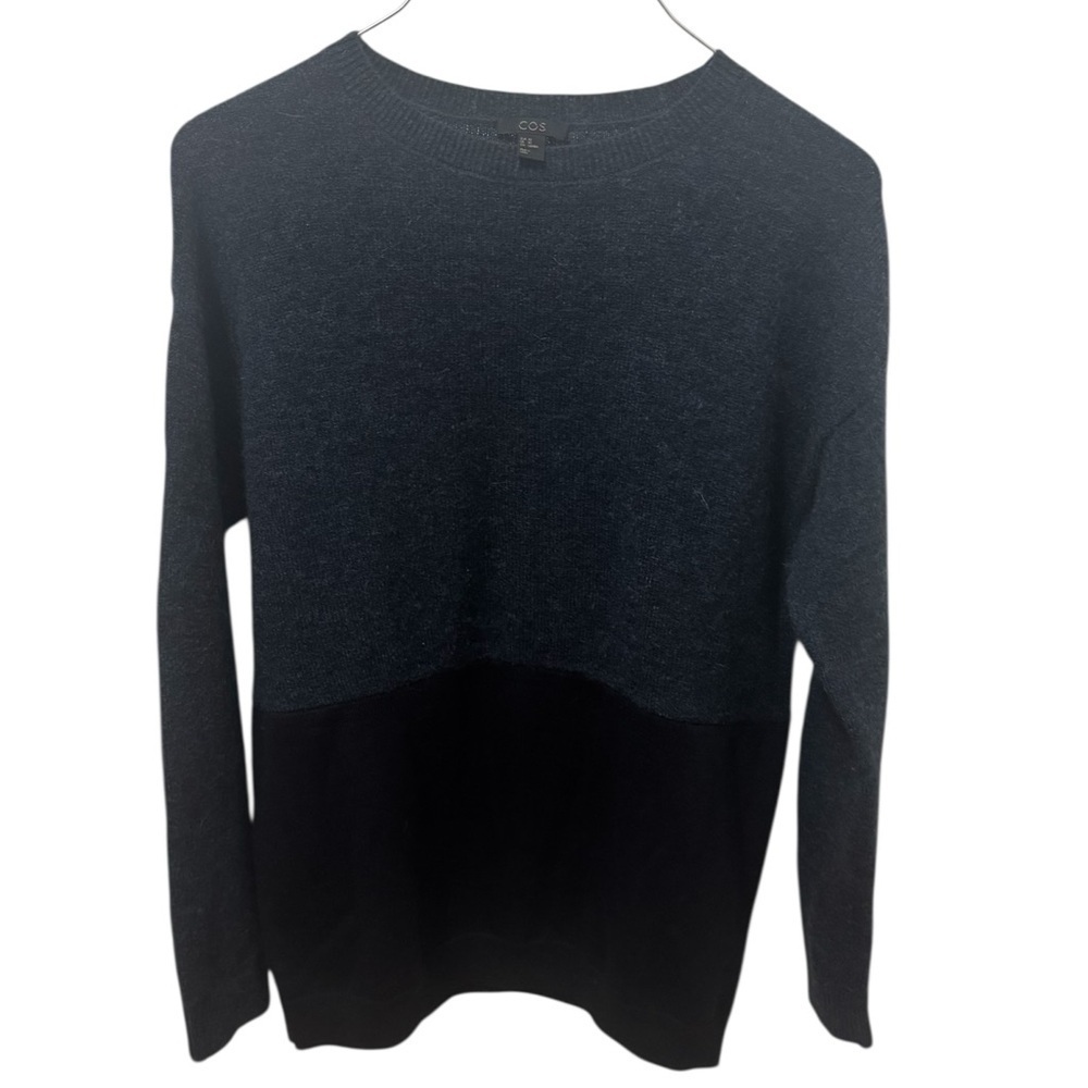 COS Colorblock Wool Blend Crew Neck Sweater Size XS